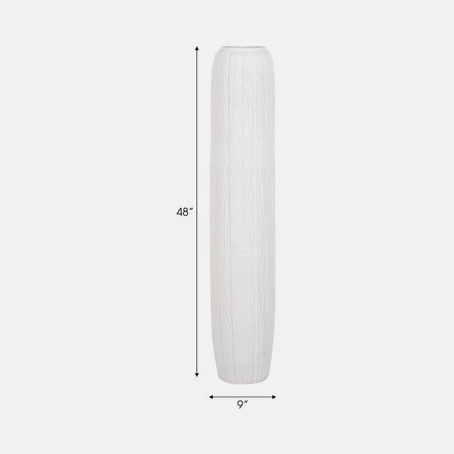 Rough Cylinder Floor White Vase