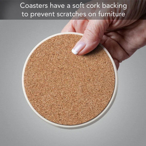 Stitched Noel Wreath Round Coaster