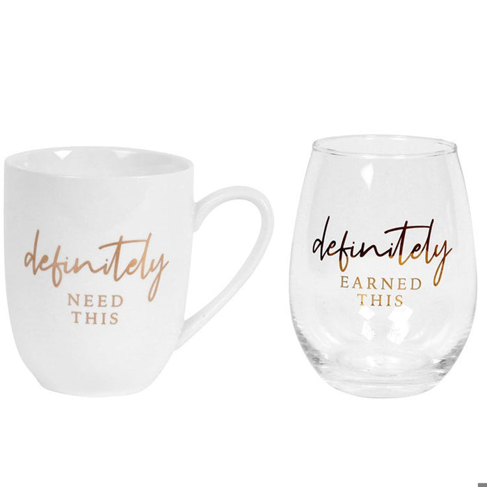 Definitely Earned This Gold Stemless Wine Glass