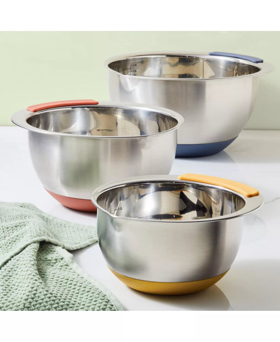 Pantryware 3-Piece Stainless Steel Nesting Mixing Bowls Set
