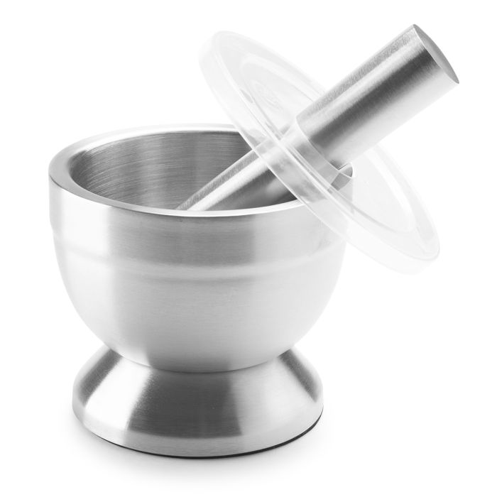 Stainless Steel Mortar & Pestle w/Lid