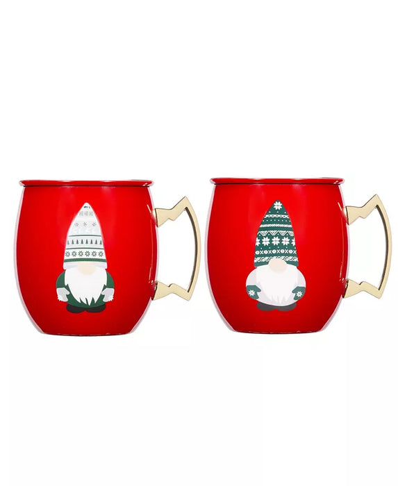 Gnome Holiday Moscow Mule Mugs - Set Of 2