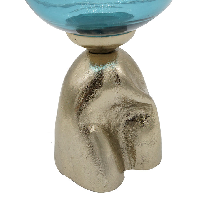 Glisten Vase w/Metal Base