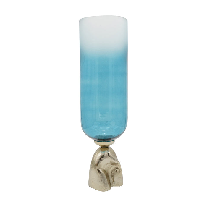 Glisten Vase w/Metal Base