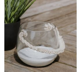 Glass Jar w/Cotton Rope
