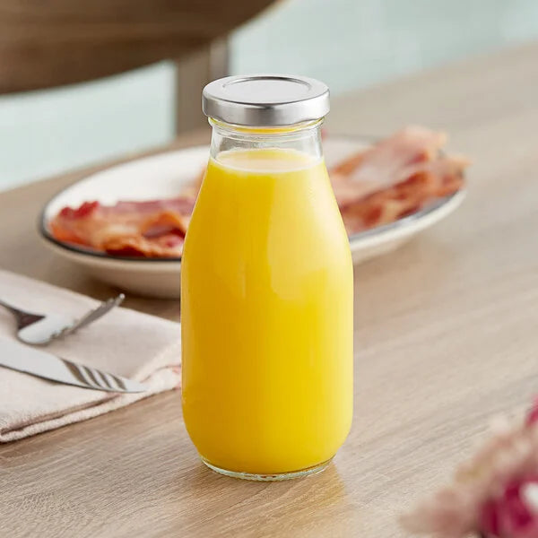Glass Milk Bottle w/Lid