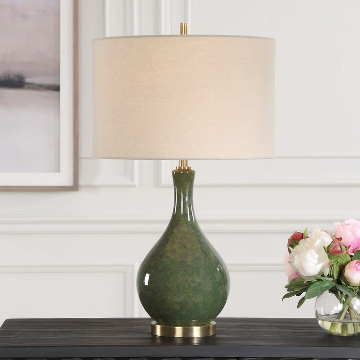 Green Glazed Table Lamp
