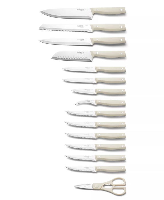 Jasper 16pc. White Knife Block Set