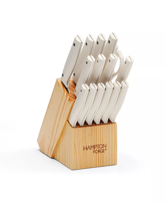 Jasper 16pc. White Knife Block Set