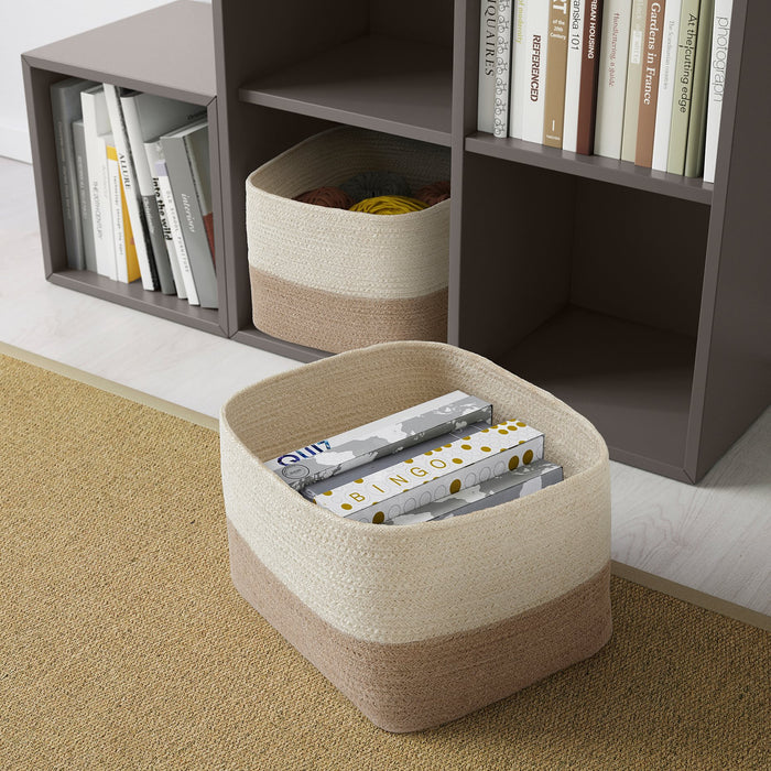 Jute Ivory & Tan Basket