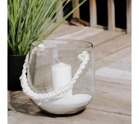 Glass Jar w/Cotton Rope