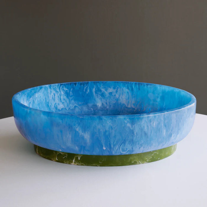Resin Rio Oval Large Bowl Blue and Green