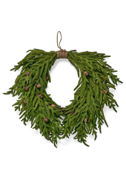 Christmas Wreath w/Norfolk Pine