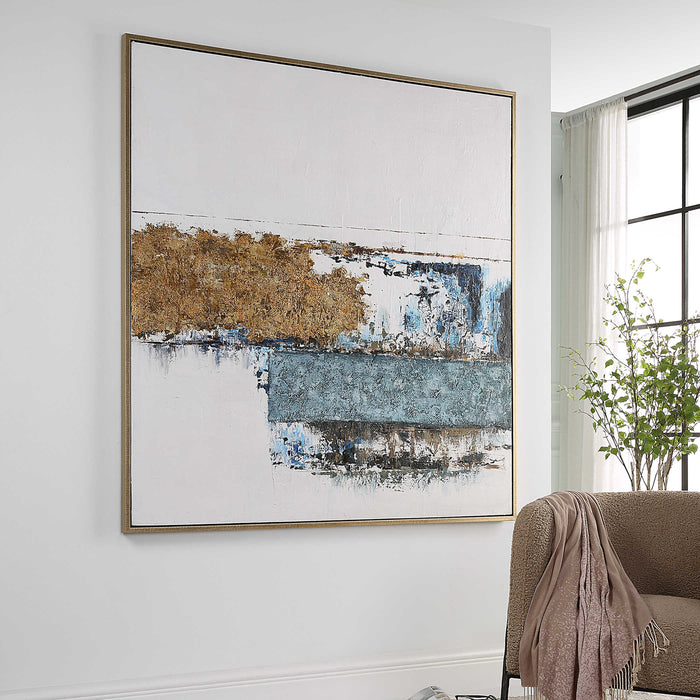 Stacked Against Hand-Painted Canvas