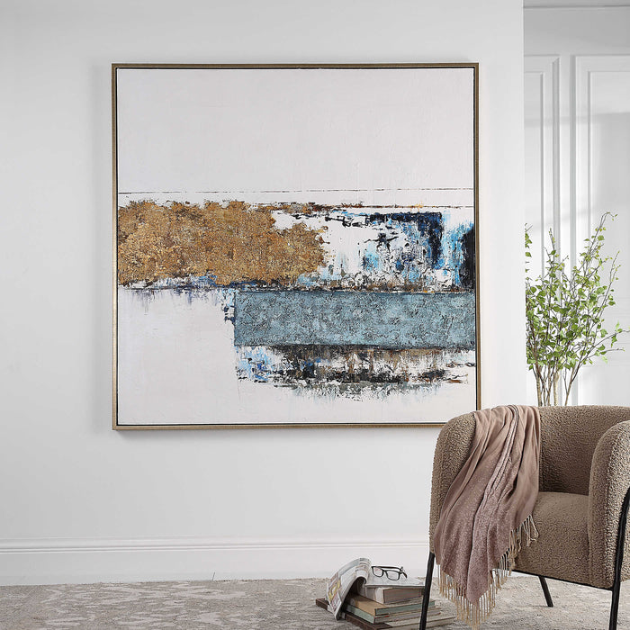 Stacked Against Hand-Painted Canvas