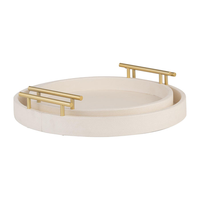 Round Shagreen Tray