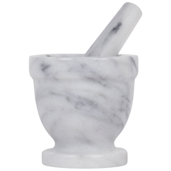 Thunder Group White Marble Mortar and Pestle Set