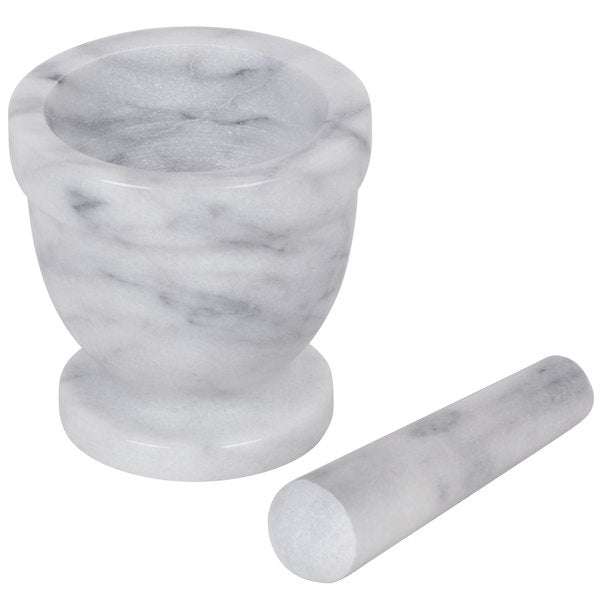 Thunder Group White Marble Mortar and Pestle Set