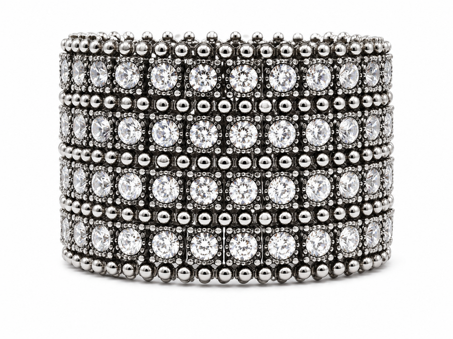 Silver Diamond Costume Bracelet