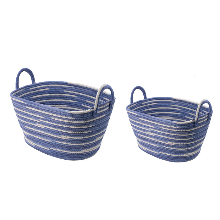 Navy Blue Oval Basket