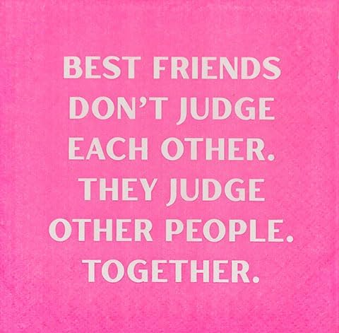 Best Friends Don't Judge Cocktail Napkin