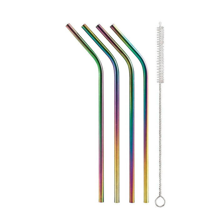 HIC Kitchen Rainbow Drinking Straw With Brush