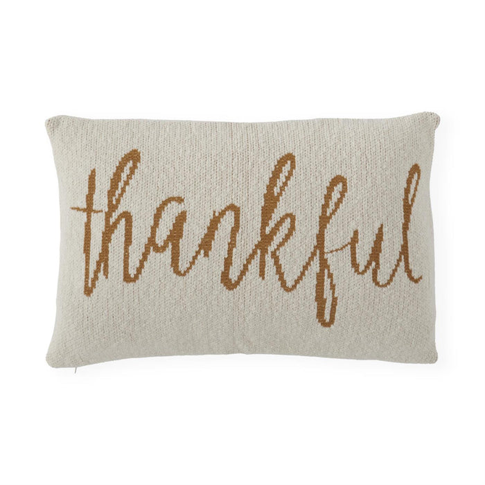 Cream Cotton Knit Thankful Pillow