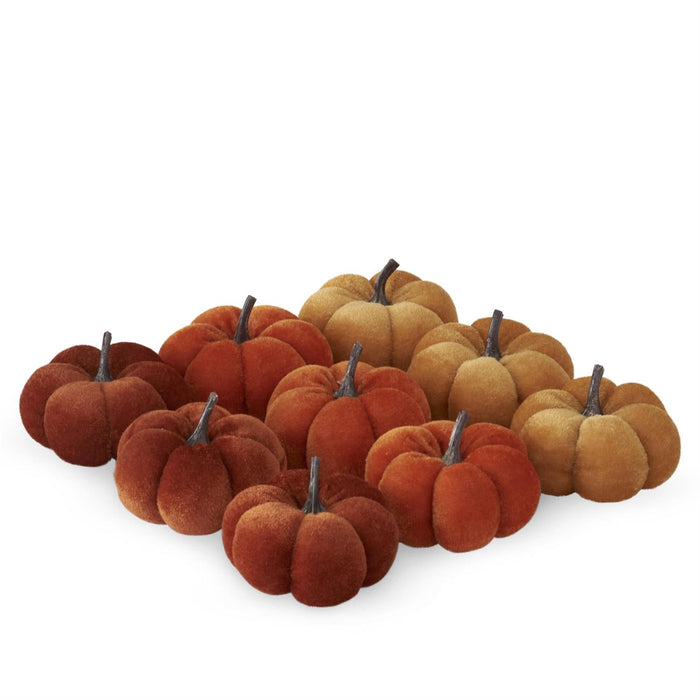 Tan Rust & Orange Velvet Filler Pumpkin - Assorted