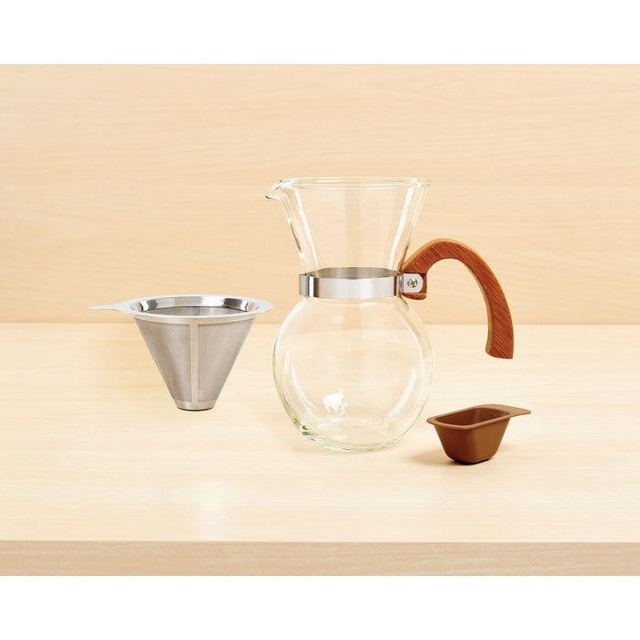 Fino Pour-Over Coffee Maker, Borosilicate Glass And Bamboo Handle