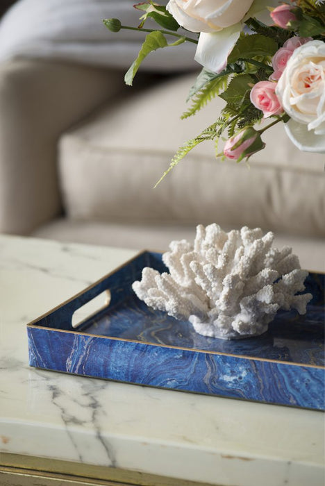 Modern Chic Rectangular Blue Tray