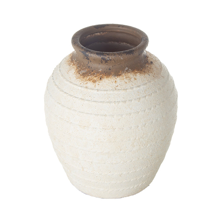 Ceramic Vase - White & Brown