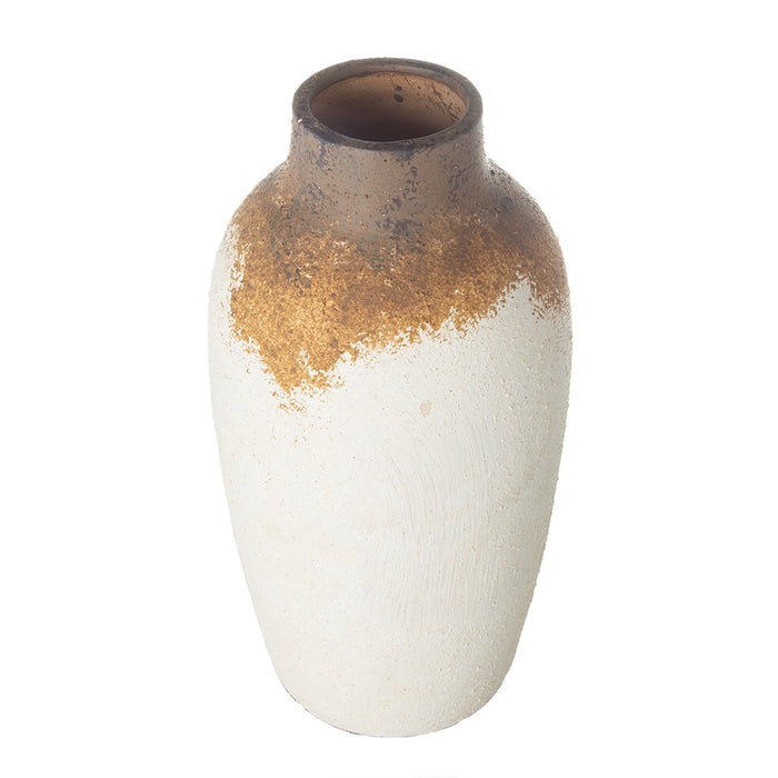 Ceramic Vase - White & Brown