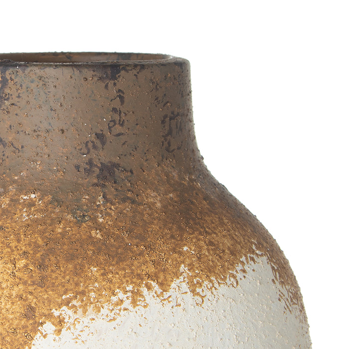 Ceramic Vase - White & Brown