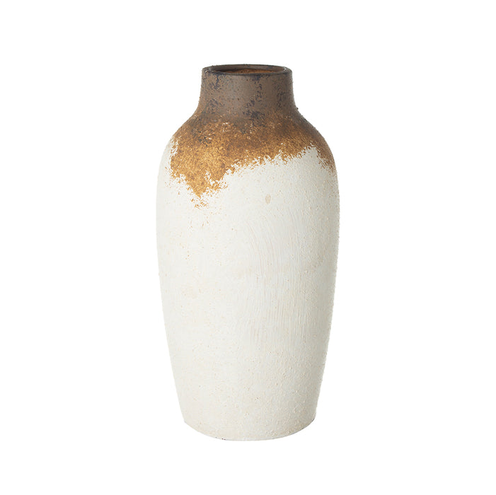 Ceramic Vase - White & Brown