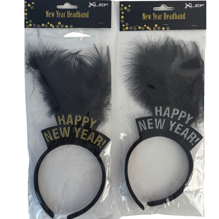 New Years Headband Topper w/ Feathers