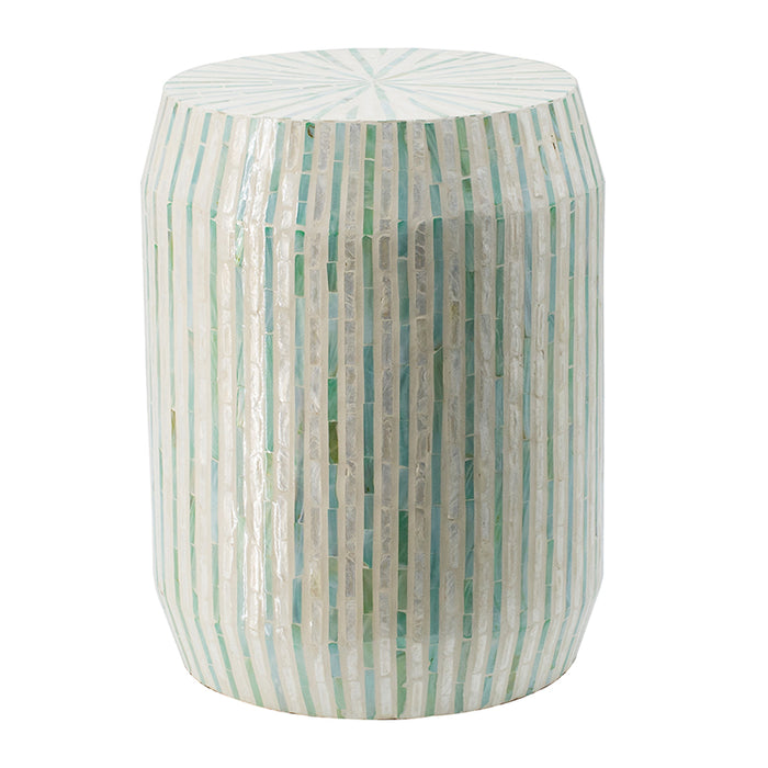 Cream & Green Cylinder Stool