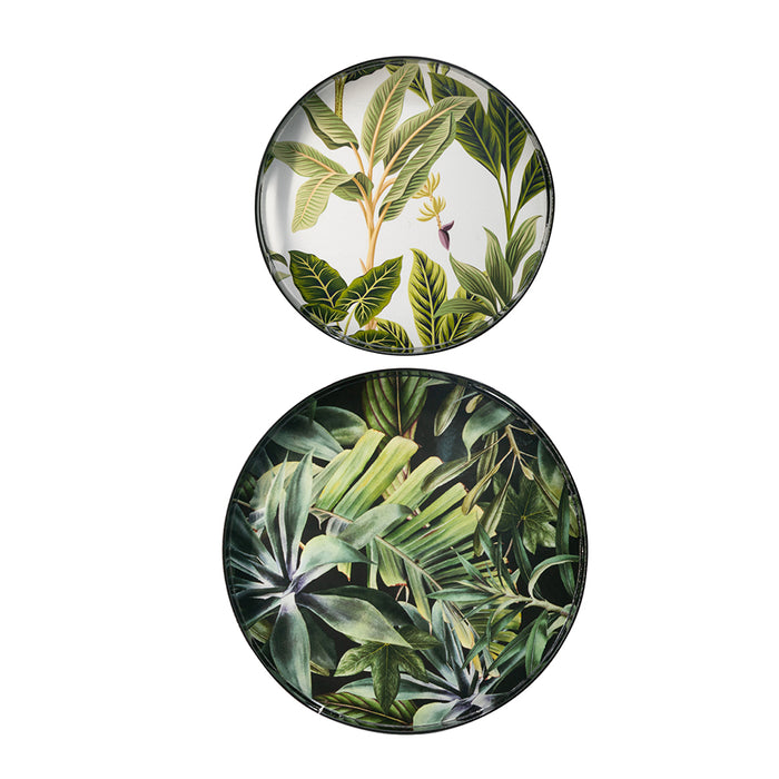 Tropical Leaf Round Tray