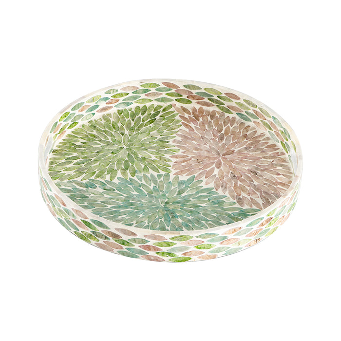 Multi Color Capiz Decor Tray