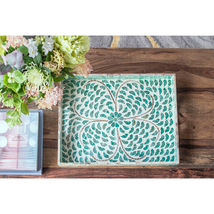 Green Capiz Tray