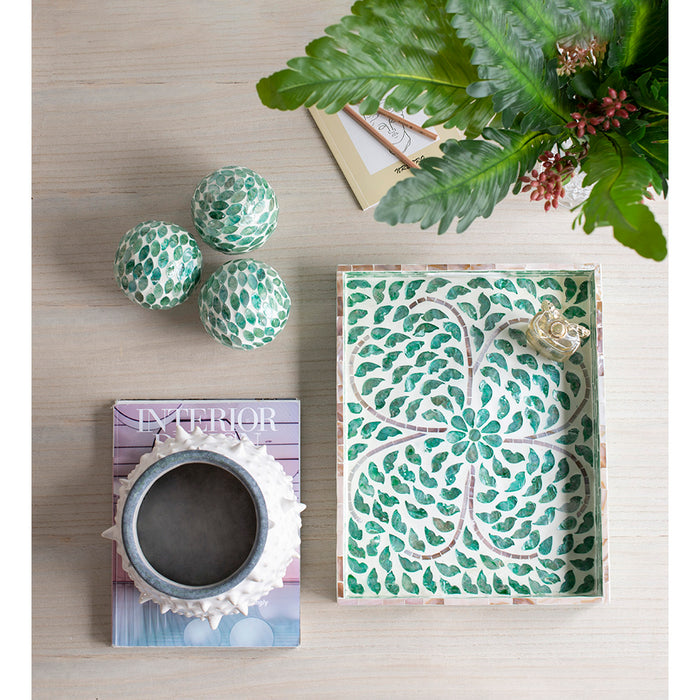 Green Capiz Tray
