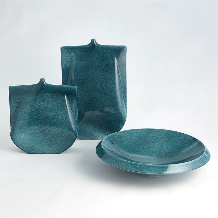 Teal Round Low Bowl