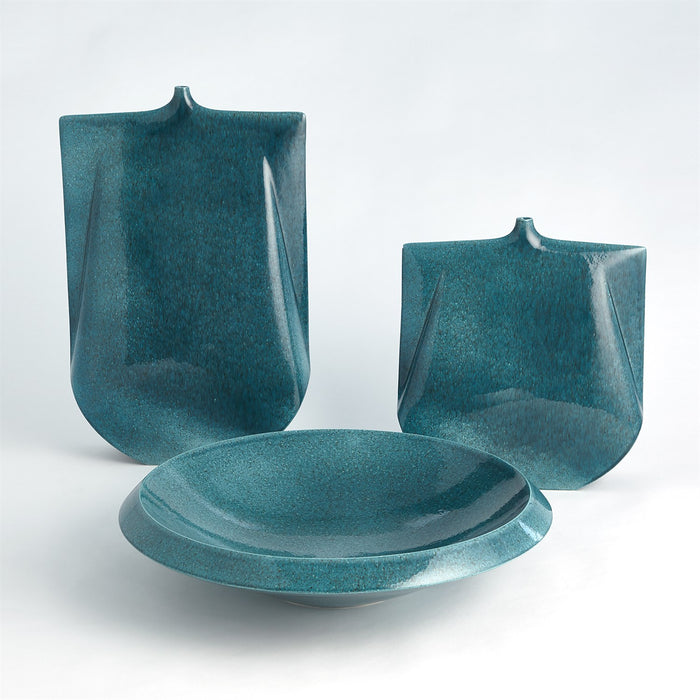 Teal Round Low Bowl