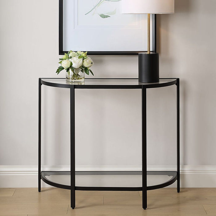 Black Half Moon Console Table