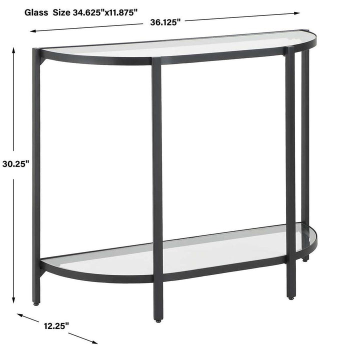 Black Half Moon Console Table