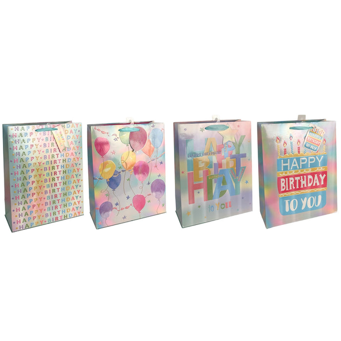 Embossed Iridescent Birthday Large Gift Bag