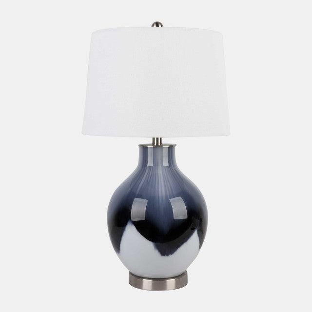 Blue & White Reactive Glass Table Lamp