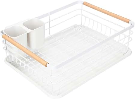 3pc. Dish Drainer w/Wooden Handle
