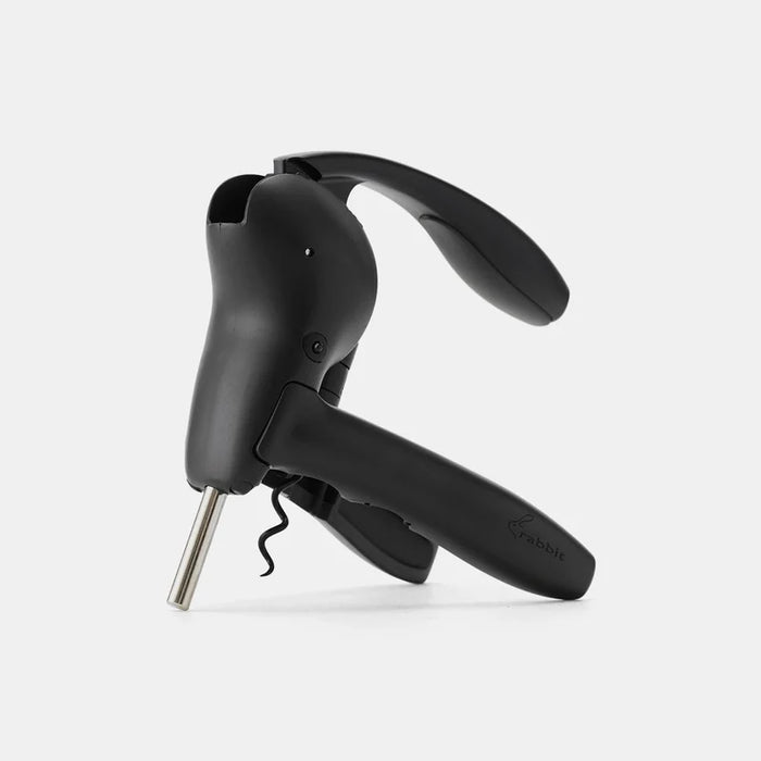 Wine Leveler Rabbit Corkscrew Black