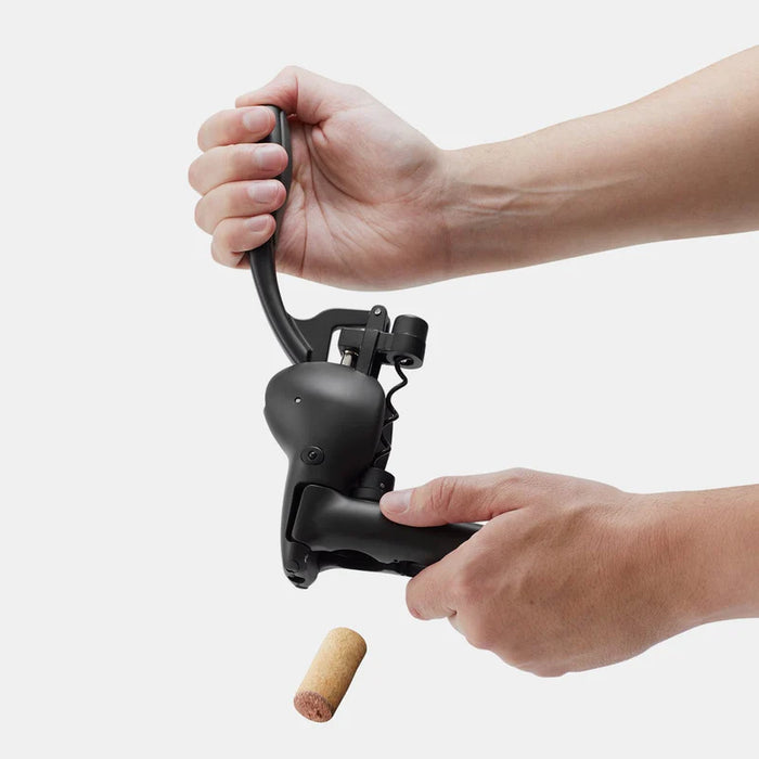 Wine Leveler Rabbit Corkscrew Black