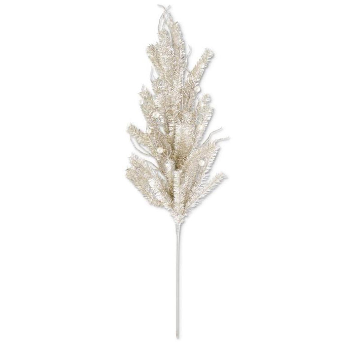 Champagne Tinsel Twig & Pearl Stem